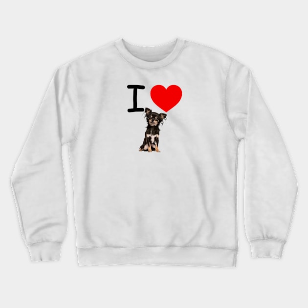 I HEART FLUFFY Chihuahua Crewneck Sweatshirt by EmoteYourself